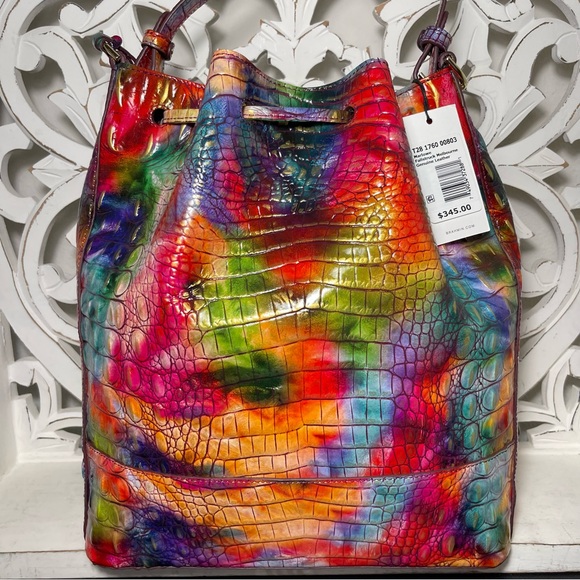 SOLD Brahmin Marlowe Bucket Bag Fallstruck Melbourne Leather - Picture 6 of 9